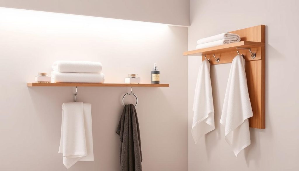 Wall-mounted towel storage solutions