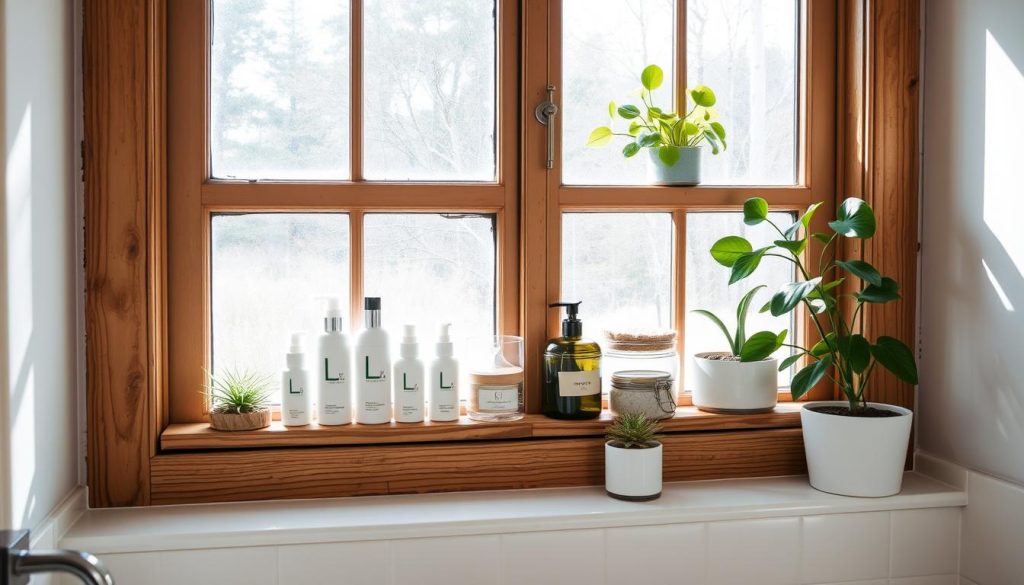 Window storage solutions for bathroom organization