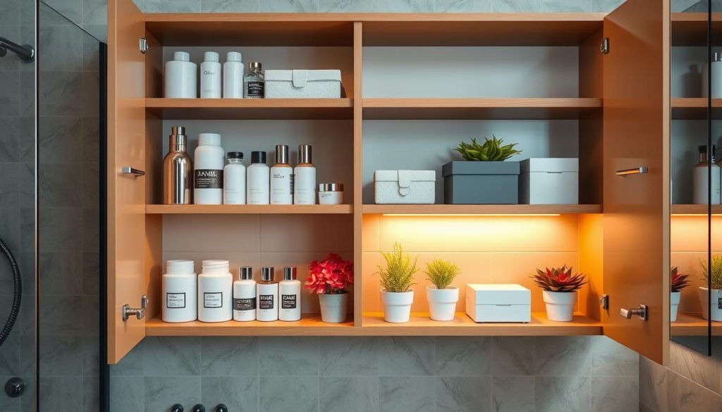 bathroom cabinet shelves