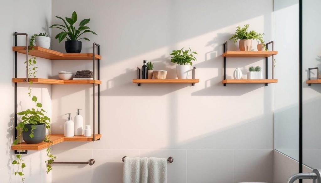 bathroom corner shelves