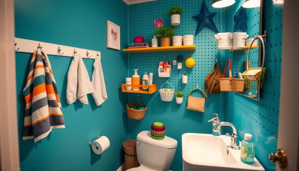 clever bathroom pegboard ideas