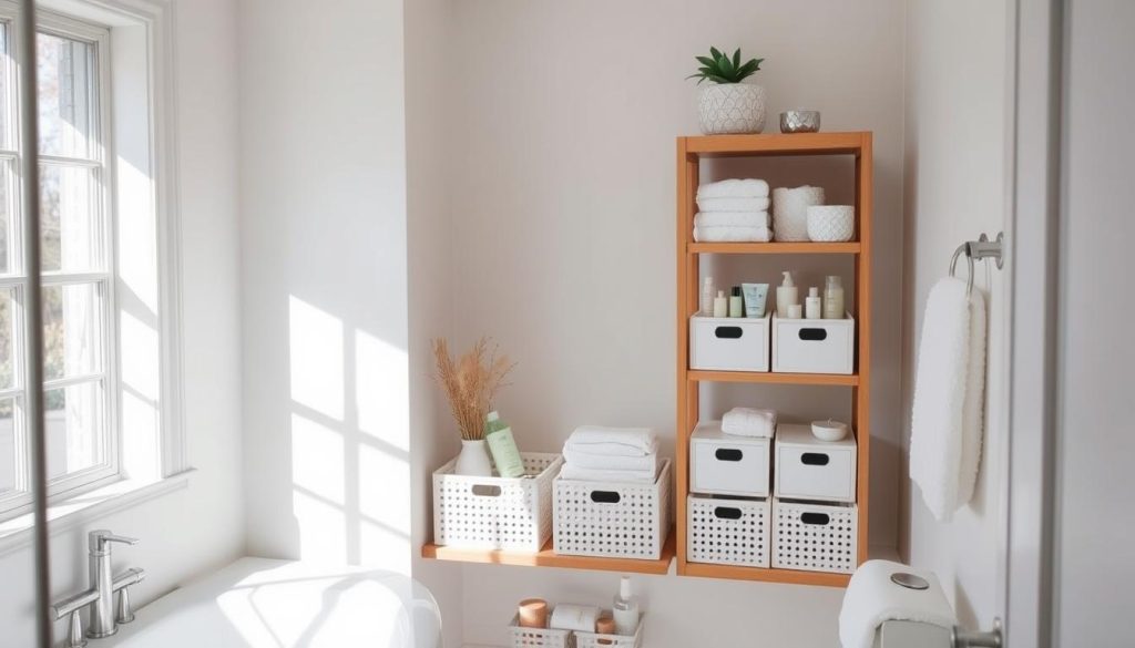 decluttering bathroom storage