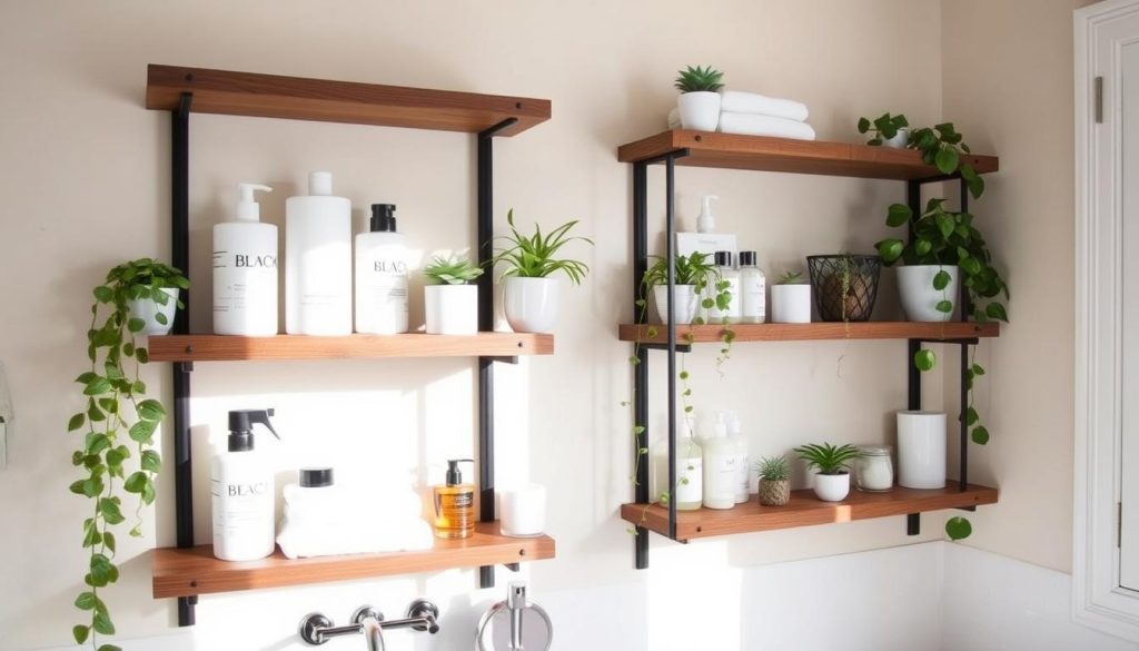 diy bathroom shelving