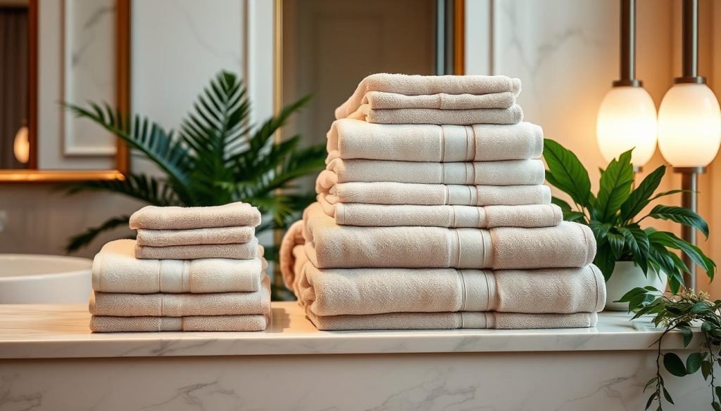 luxury bath linens display