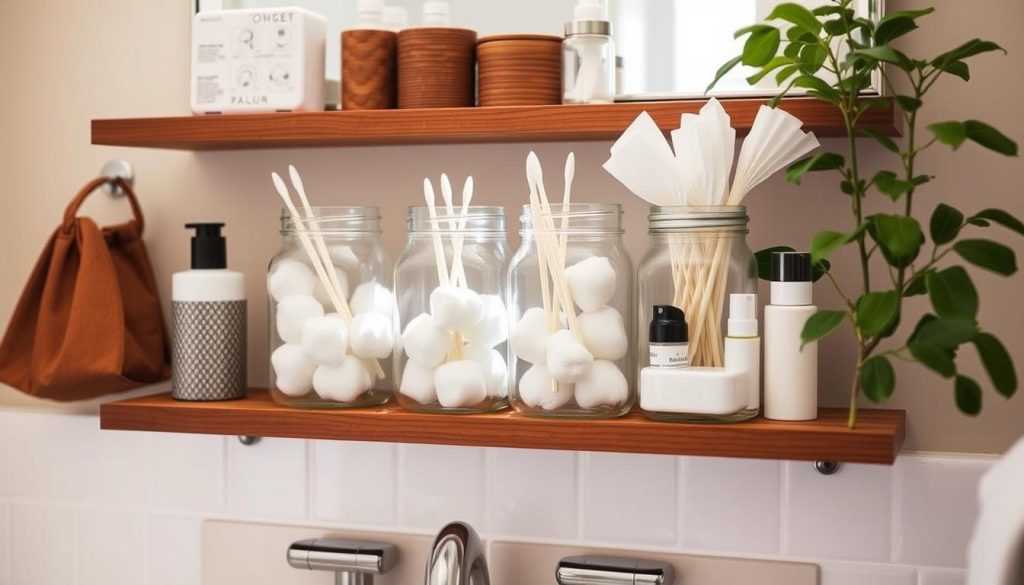 mason jar bathroom storage