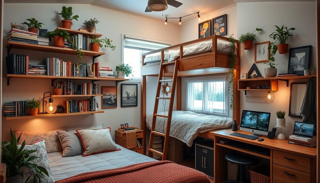 maximizing vertical space in a small bedroom