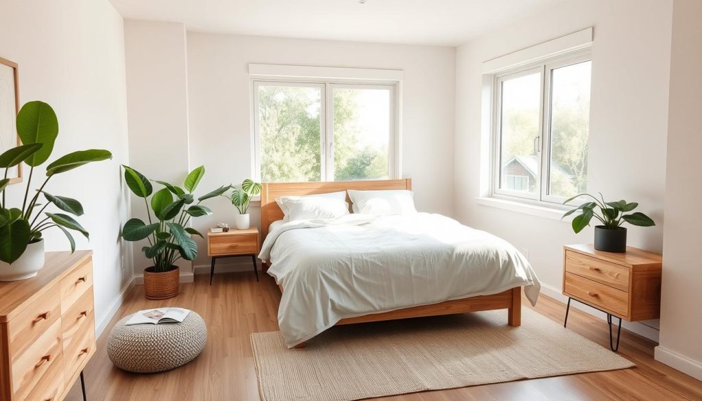 minimalist decor in small bedroom