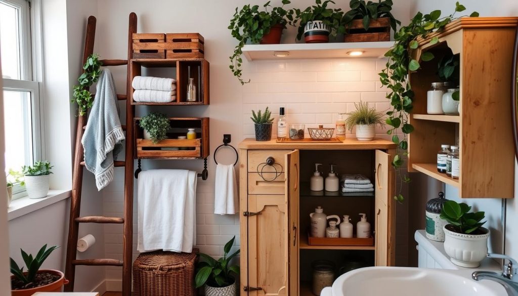 repurposed bathroom storage