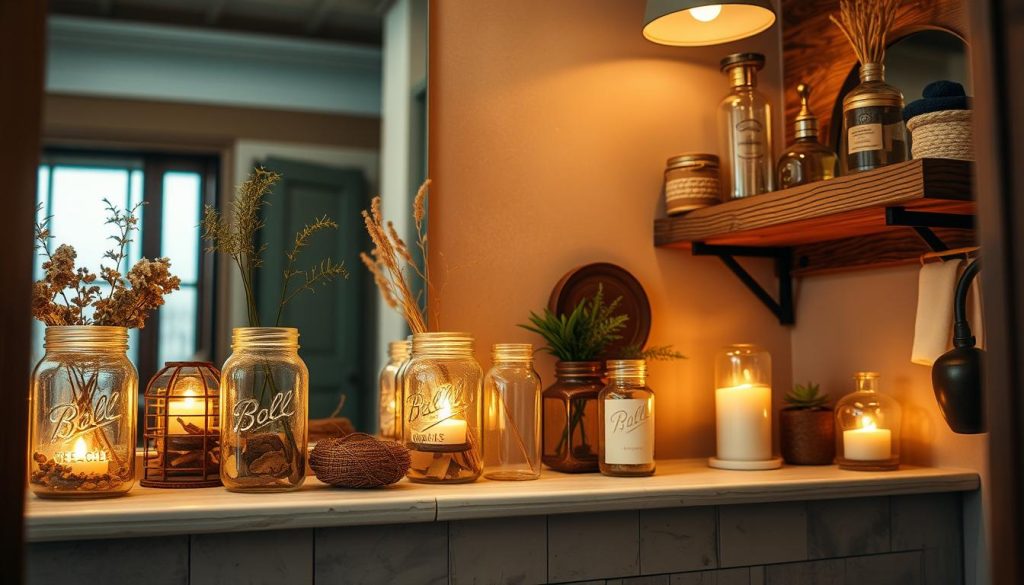 rustic decor with mason jars