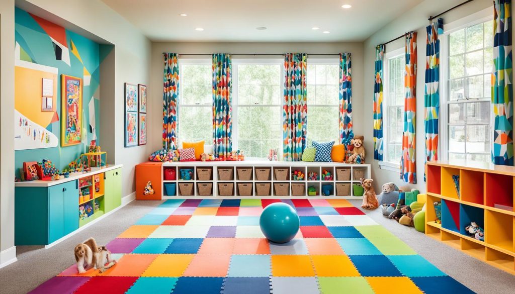 small playroom decor for active play