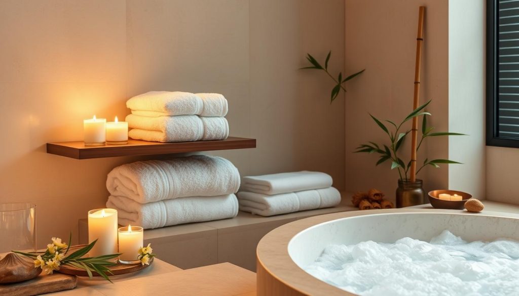 spa-like experience with luxury bath towels