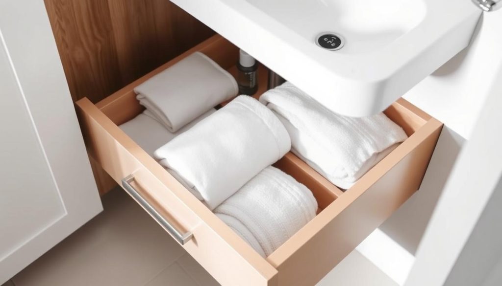 under-sink storage with pull-out drawers