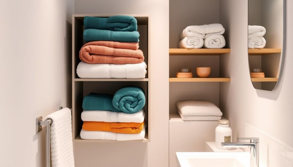 vertical organization in small bathrooms