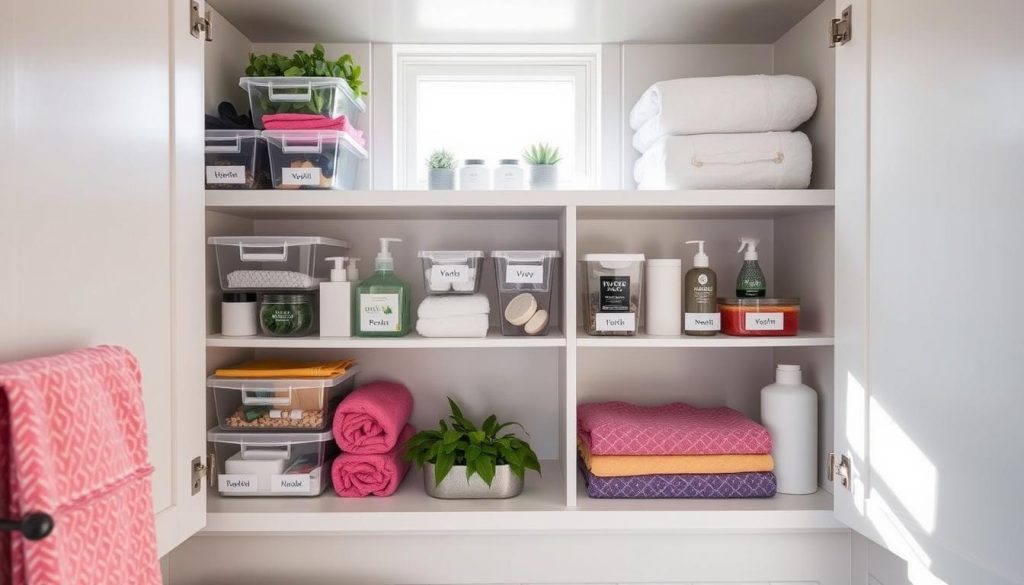 Bathroom cabinet organization