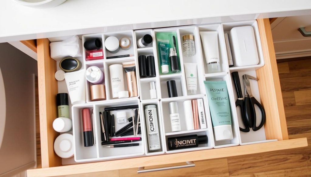 Bathroom drawer organization