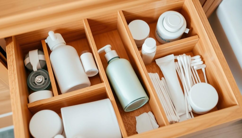 Bathroom drawer organization