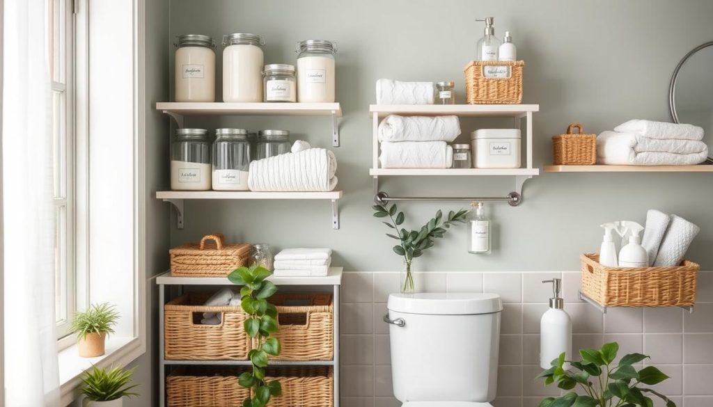 Bathroom organization ideas with labeling systems