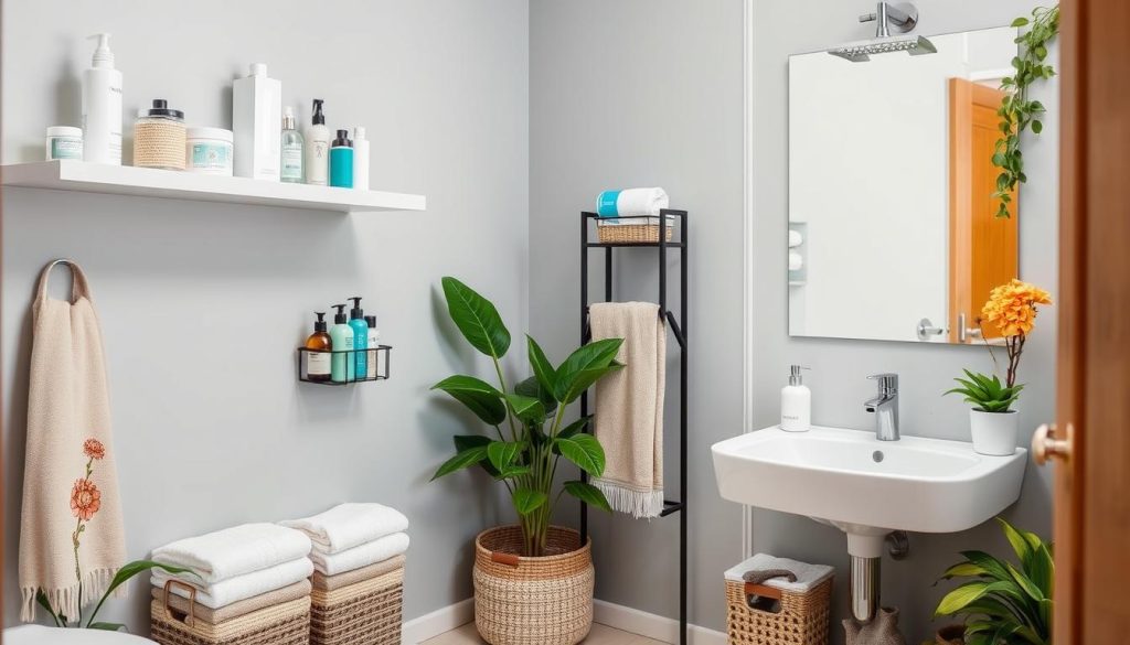 Clever storage solutions for bath and shower areas