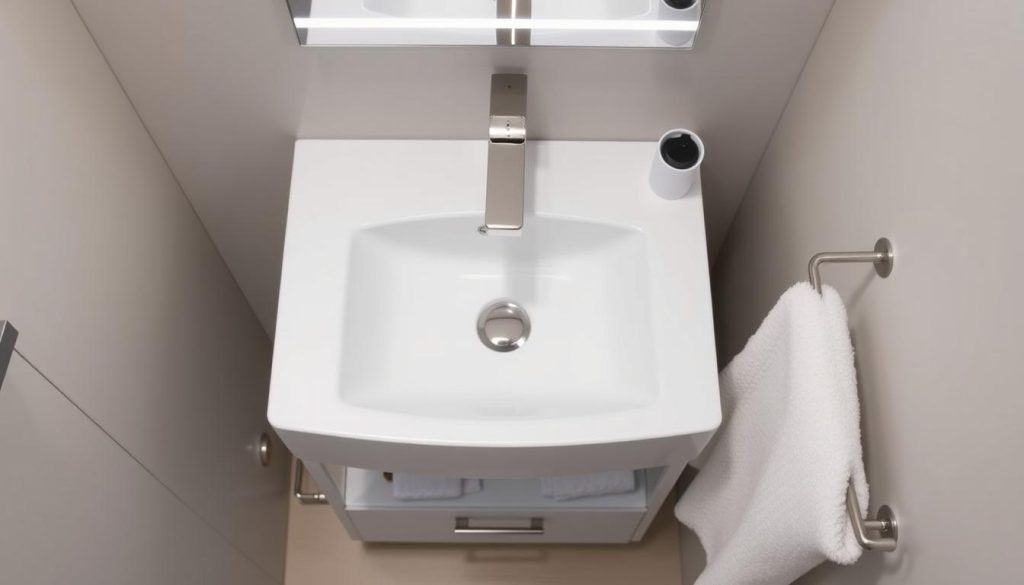 Compact bathroom sinks