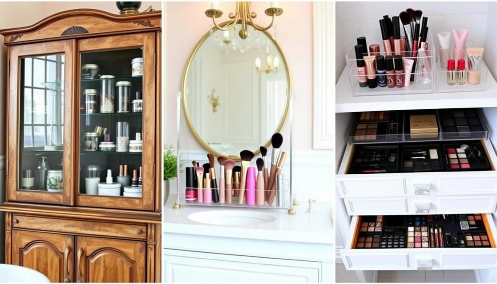 DIY makeup storage ideas for the bathroom