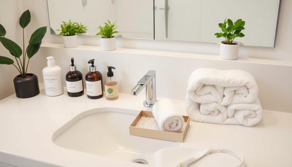 Decluttering bathroom counters