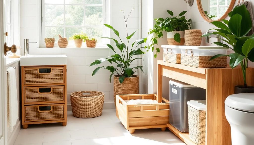 Eco-friendly bathroom storage solutions