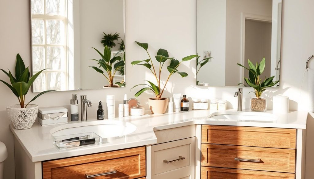 Efficient bathroom vanity organization