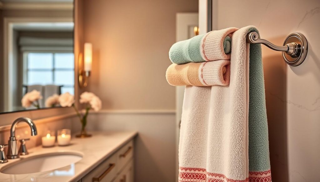 Fanfare Collection towels with dobby borders