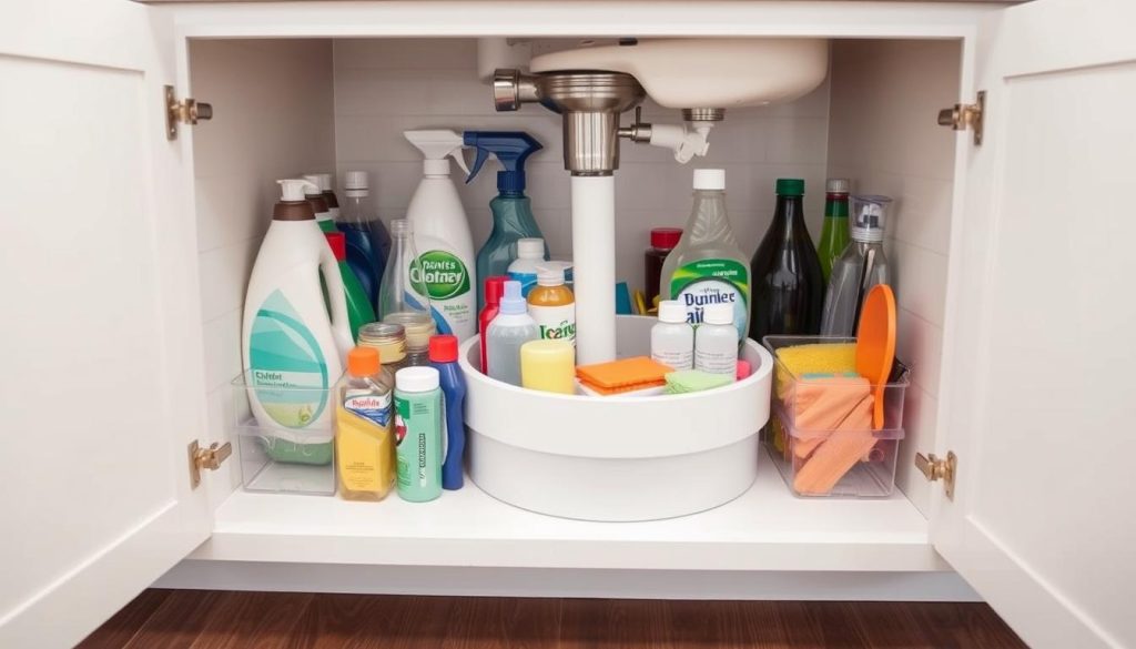 Lazy Susan turntable for under-sink storage solutions