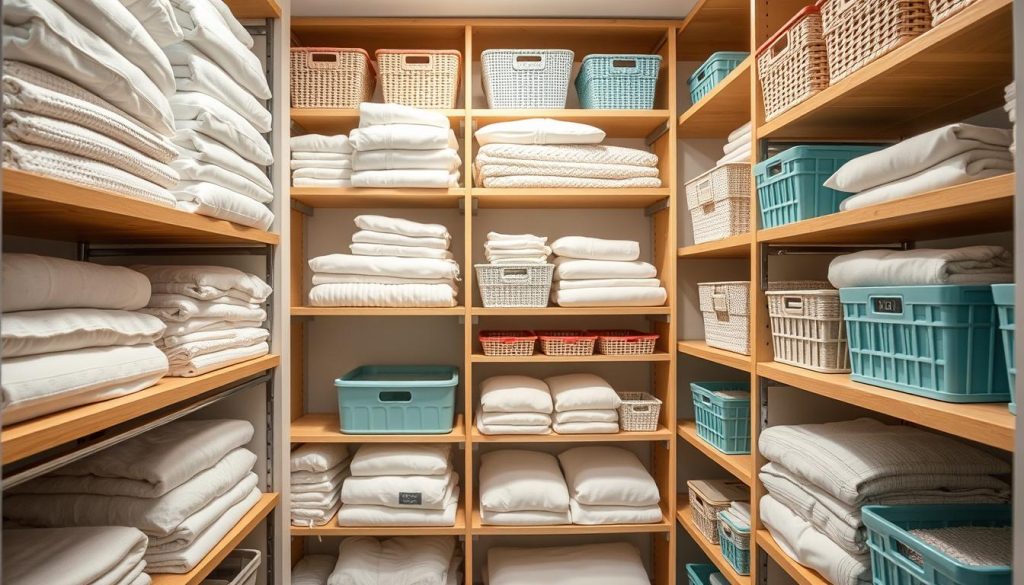 Linen closet organization