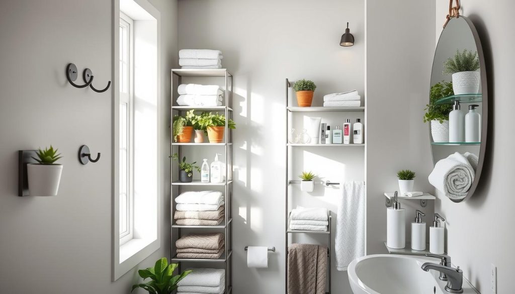 Maximize bathroom space with vertical storage