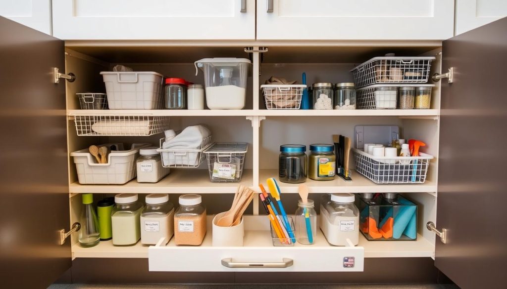 Maximizing vertical space for under-sink storage