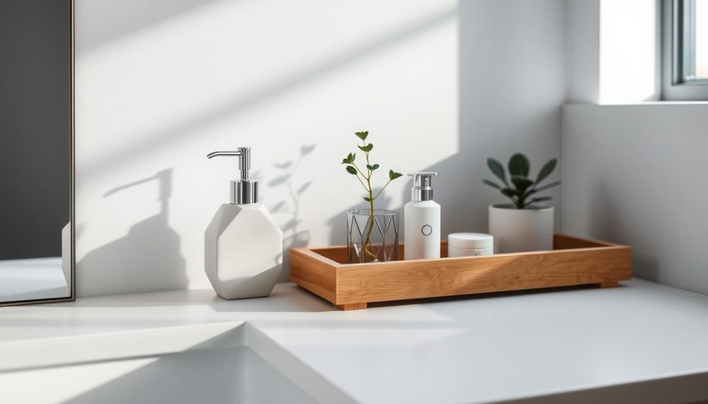 Minimalist bathroom accessories