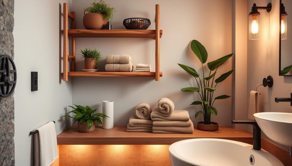 Natural materials in bathroom decor