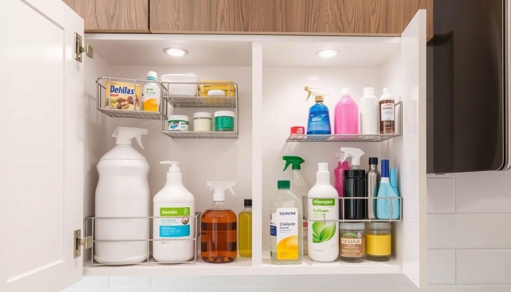 Over-the-door racks for under-sink organization