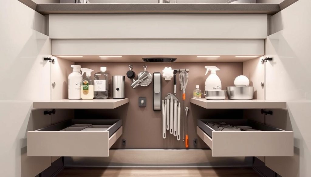 Pull-out shelves for under-sink organization