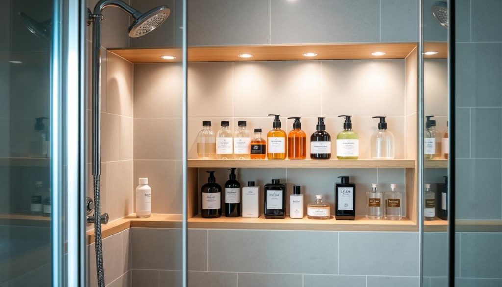 Shower niche storage solution