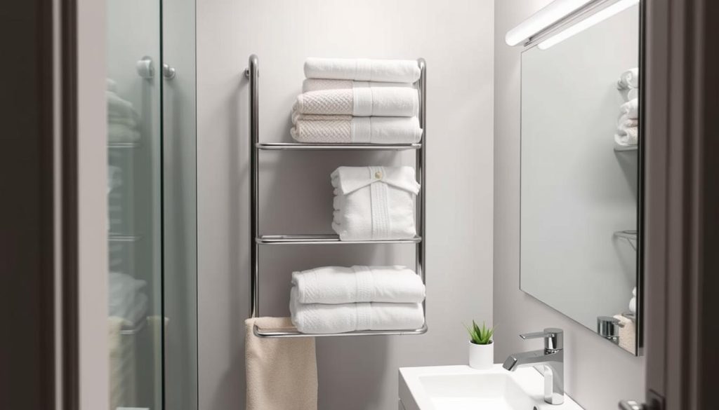 Space-saving towel racks