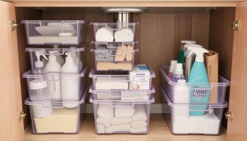 Stackable organizers for under-sink storage