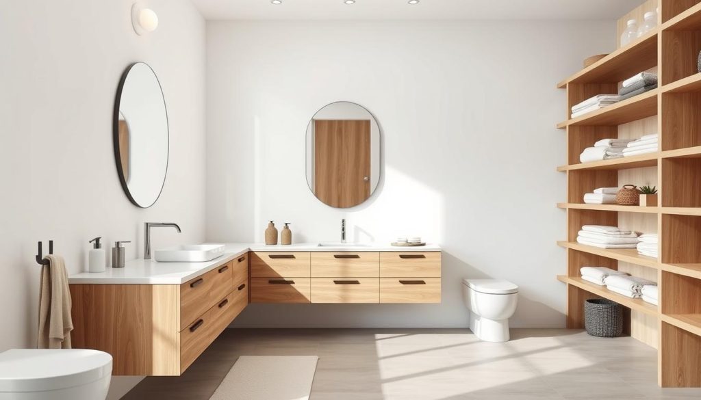 Streamlined bathroom design with minimalist vanity