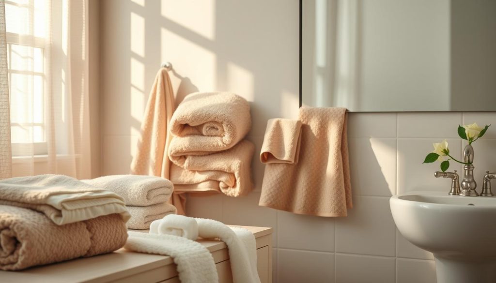 Towel textures in bathroom design