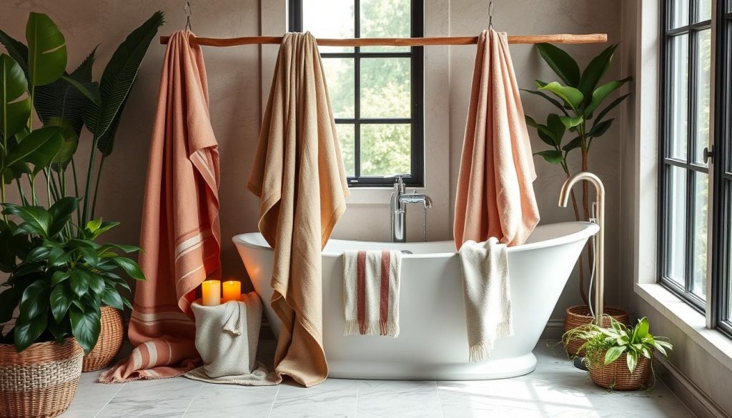 Turkish cotton towels as decorative elements