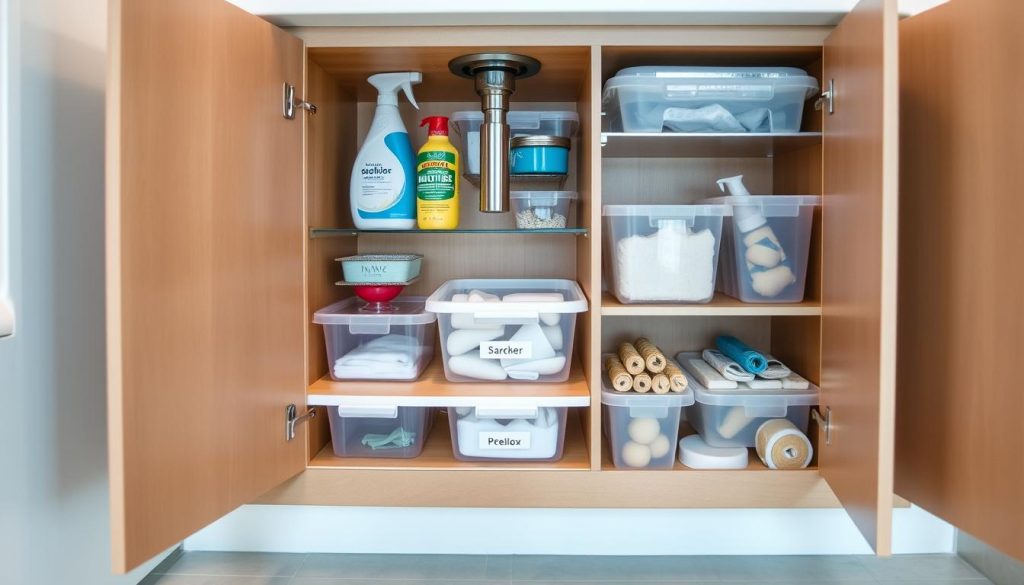 Under-sink storage organizers