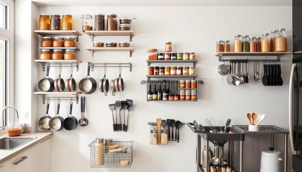 Vertical storage options for kitchen organization