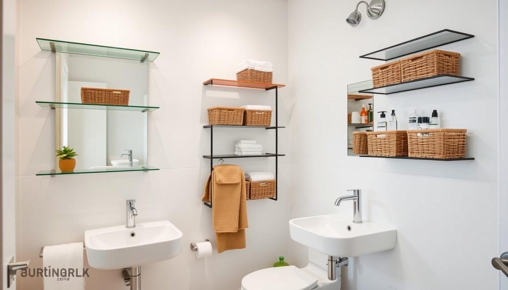 Wall-mounted bathroom storage solutions