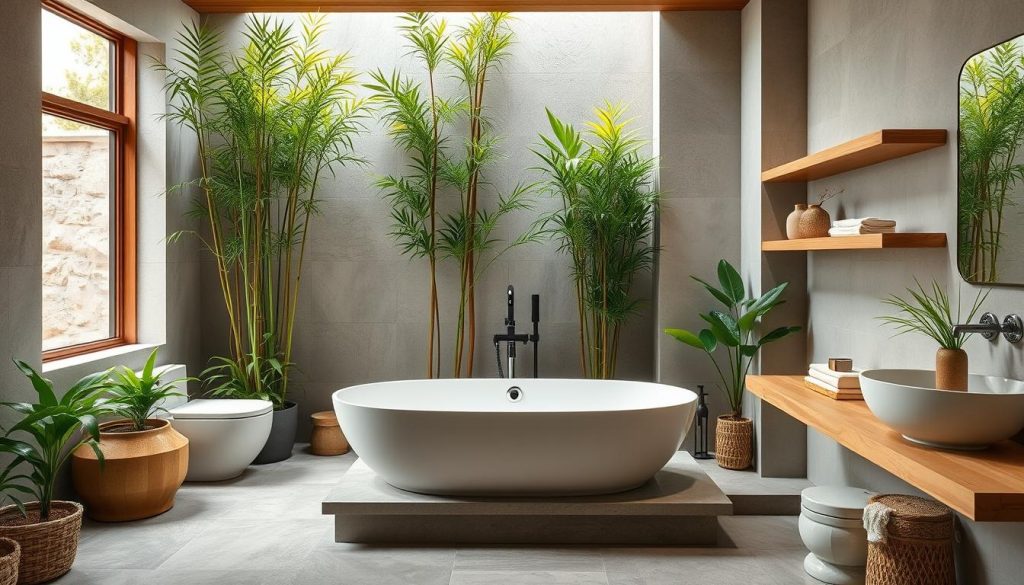 Zen-inspired bathroom with natural elements