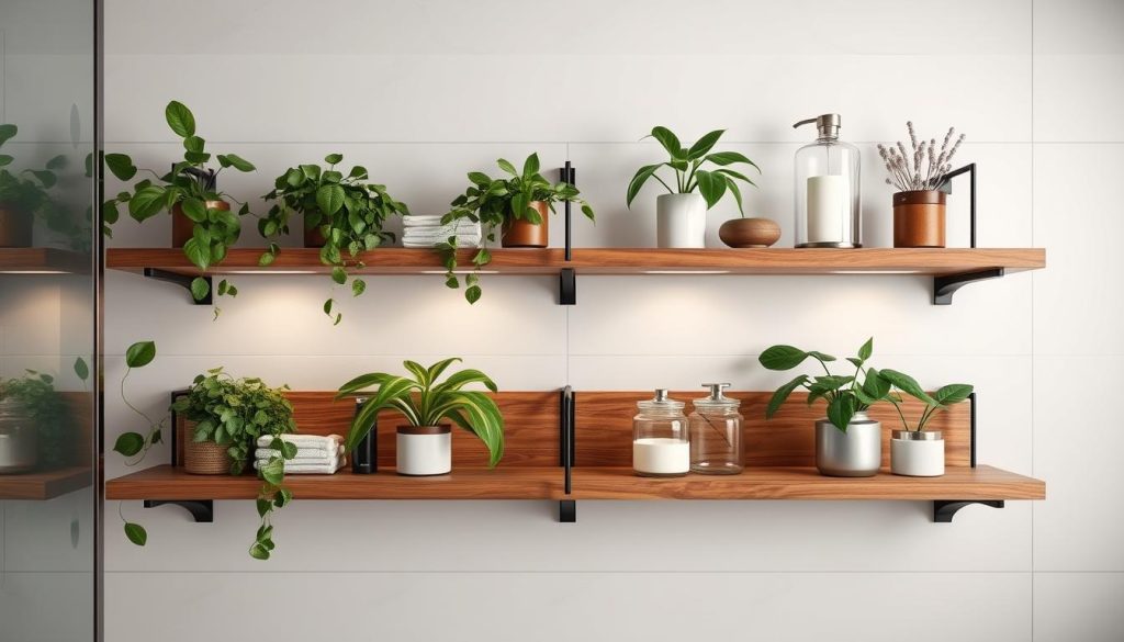 aesthetic bathroom shelving solutions