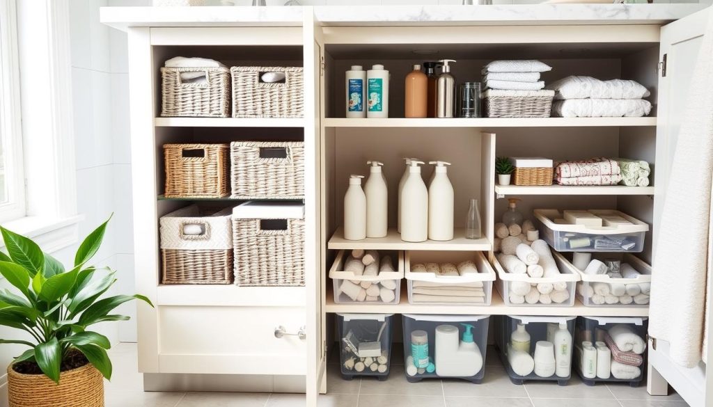 bathroom cabinet organizers