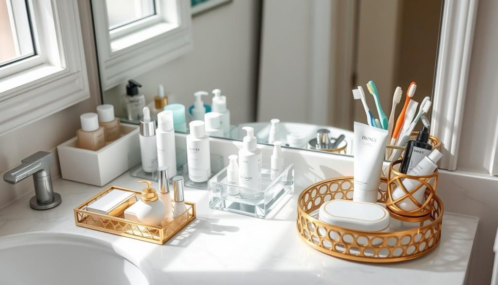 bathroom countertop organization