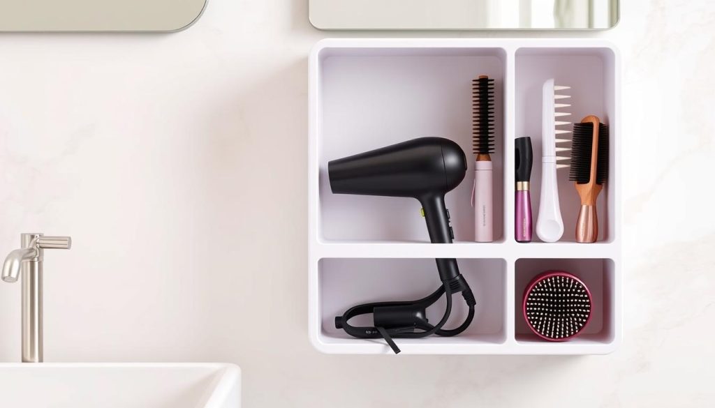 bathroom vanity organizers for hair tools